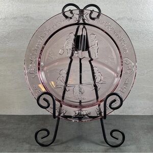 ✨ Vintage Margery Daw Nursery Plate Tiara Indiana Glass Company Baby Girls